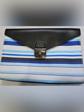 NEW - LONGCHAMP STRIPE ENVELOPE CLUTCH